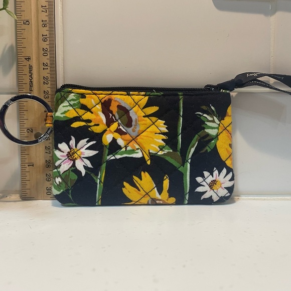 Vera Bradley Recycled Cotton Sunflowers Women’s Zip ID Case - Picture 2 of 2